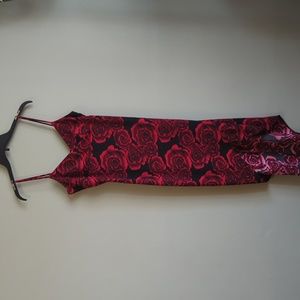 Y2K Red Black Rose Dress - Size: Large - Rocket Candy